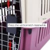 Plastic Cat & Dog Carrier Cage with Chrome Door Portable Pet Box Airline Approved, Medium, red