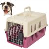 Plastic Cat & Dog Carrier Cage with Chrome Door Portable Pet Box Airline Approved, Medium, red