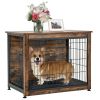 Wooden Dog Crate Furniture with Tray and Double Door