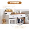 Heavy Duty, Furniture style dog cage, wooden dog cage, double door dog cage, side cabinet dog cage, Dog crate,(51.38''W x 25.98''D x 7.87''H).