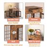 Furniture Style Dog Crate End Table with Drawer, Pet Kennels with Double Doors, Dog House Indoor Use. Rustic Brown, 29.92'' W x 24.8'' D x 30.71'' H.