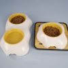 Egg-shaped Pet Bowl Drinking Water Single Bowl Double Bowl Dog Bowls Cute Pet Feeding Bowl Egg Yolk Shaped Food And Water Elevated Bowl Feeder